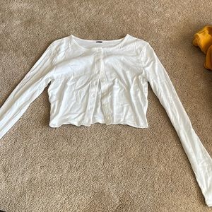 Cropped button up long sleeve